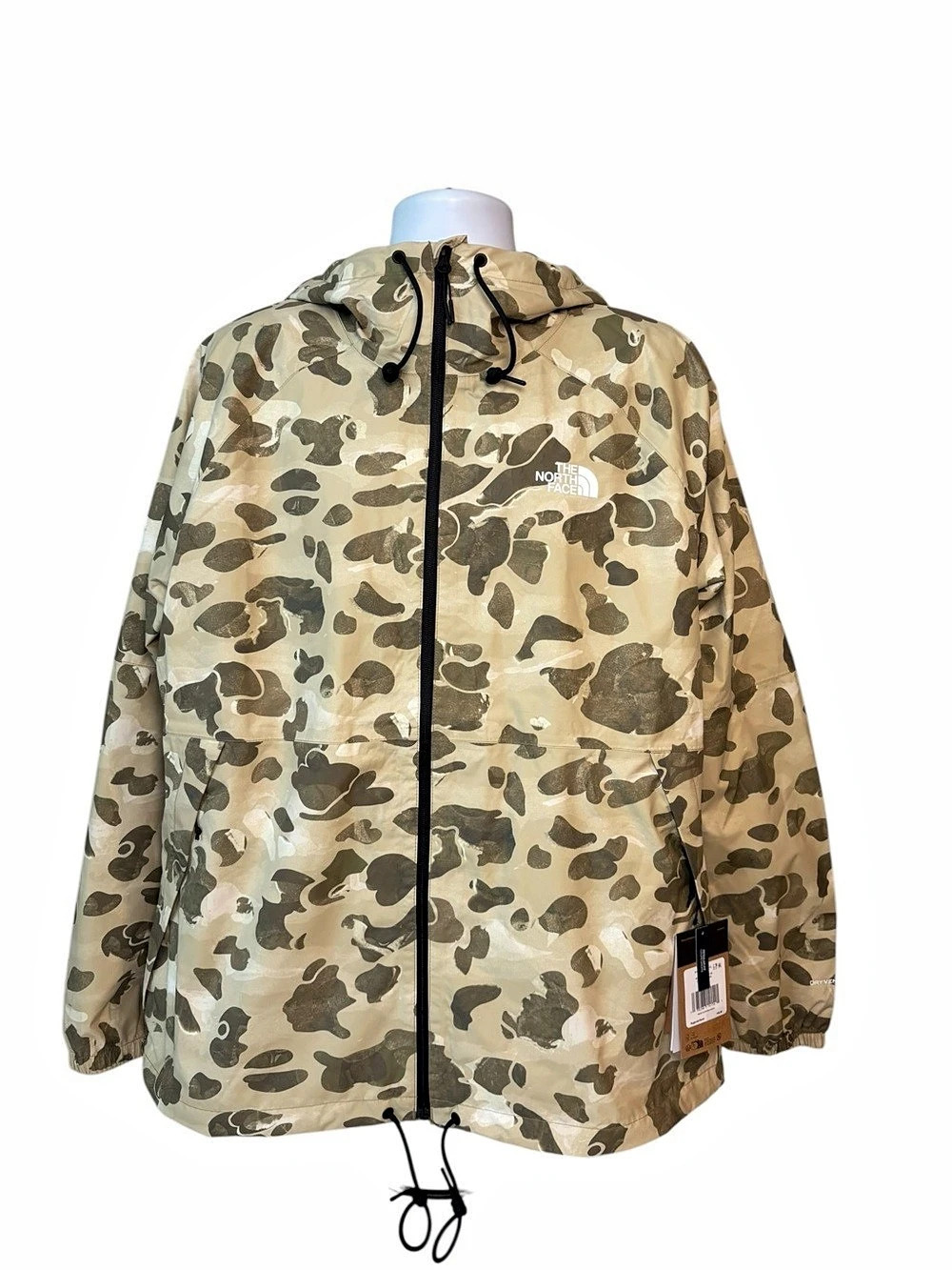 The North Face Mens Antora Rain HD Cedar Heritage Camo Rain Jacket With Hood XL